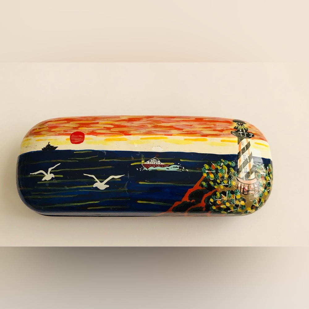 New Hard Eyeglasses Case Hand Painted by American Artist in USA Summer - Picture 11 of 16